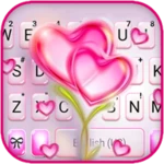 Logo of Flower Pink Hearts Keyboard Ba android Application 