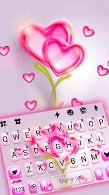 Flower Pink Hearts Keyboard Ba android App screenshot 4